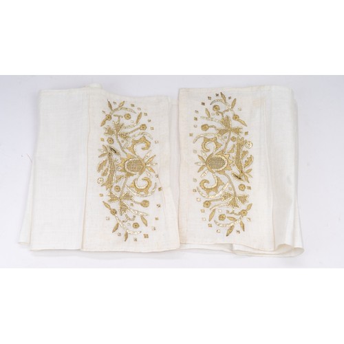 91 - GOLD METAL EMBROIRED TEXTILE, OTTOMAN, 19TH CENTURY

A sash, of rectangular form, ends decorated wit... 