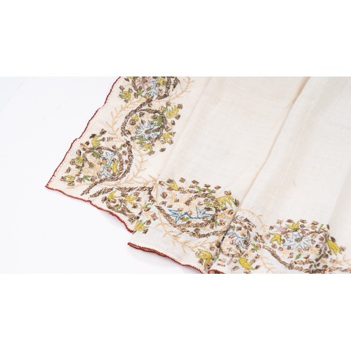 88 - GOLD AND SILK EMBROIRED OTTOMAN TEXTILE, 

40.5x94cm  the cover intricately decorated with a large b... 