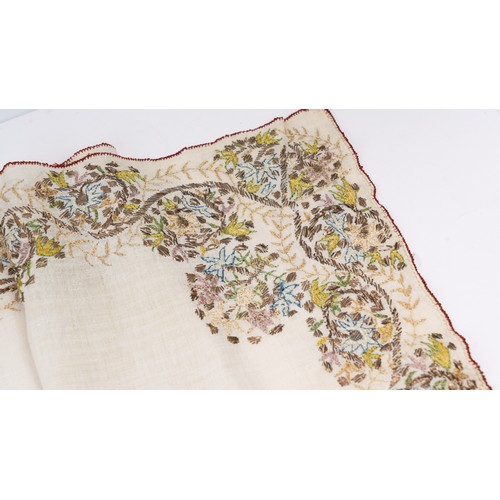 88 - GOLD AND SILK EMBROIRED OTTOMAN TEXTILE, 

40.5x94cm  the cover intricately decorated with a large b... 