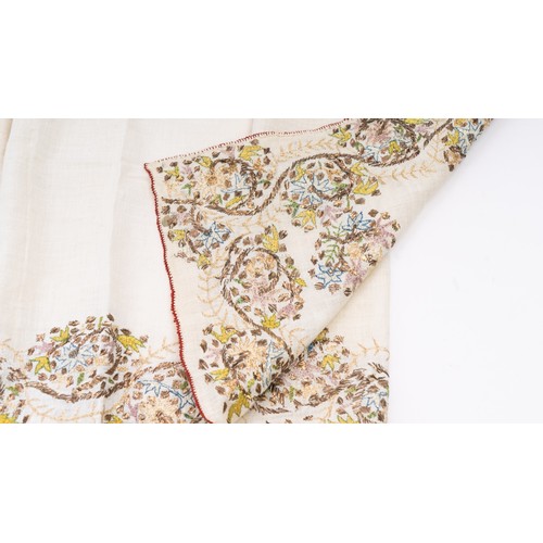 88 - GOLD AND SILK EMBROIRED OTTOMAN TEXTILE, 

40.5x94cm  the cover intricately decorated with a large b... 