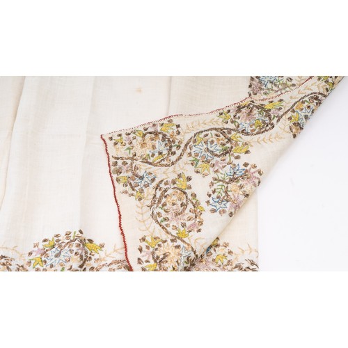 88 - GOLD AND SILK EMBROIRED OTTOMAN TEXTILE, 

40.5x94cm  the cover intricately decorated with a large b... 