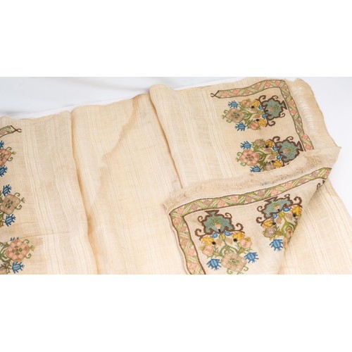 87 - TWO OTTOMAN EMBROIRED TEXTILES, YAGLIK 19TH CENTURY

Each of rectangular form, both ends decorated w... 