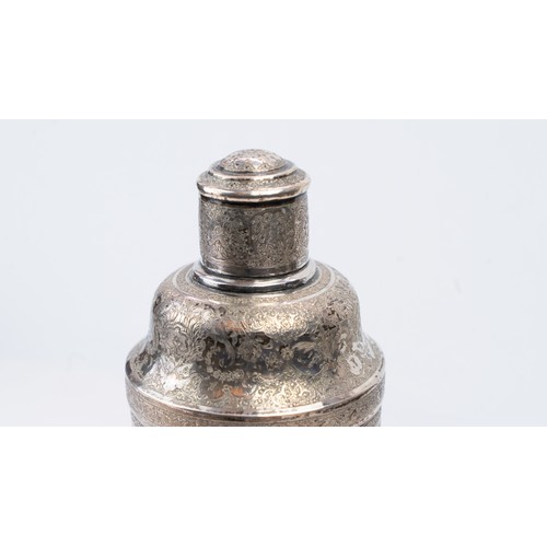 75 - A 19TH-CENTURY QAJAR SILVER SHAKER
A 
charming silver shaker, bearing hallmarks