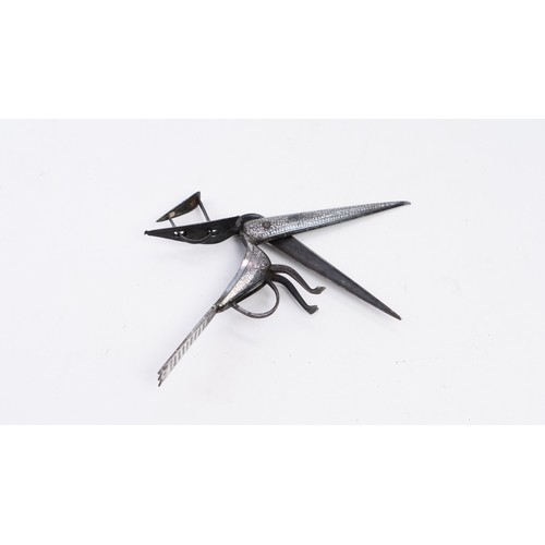 73 - A QAJAR BIRD SHAPED SCISSORS, QAJAR, IRAN, 19TH CENTURY
Of bird shape steel scissors, the blades in ... 