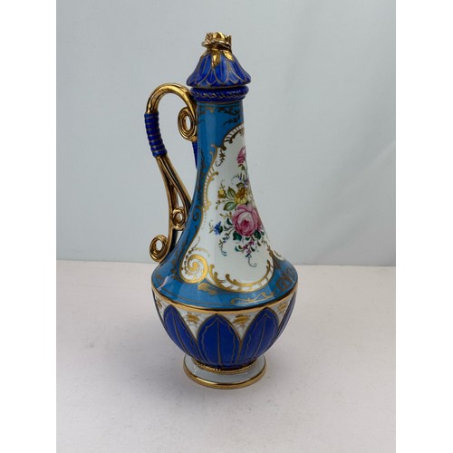 10 - A LATE MEISSEN PORCELAIN EWER,  
A fine porcelain ewer of bulbous form, elegantly poised on a splaye... 