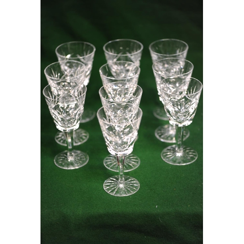181 - NOW WITHDRAWN -**10 Long-stemmed Waterford cut glass wine glasses**