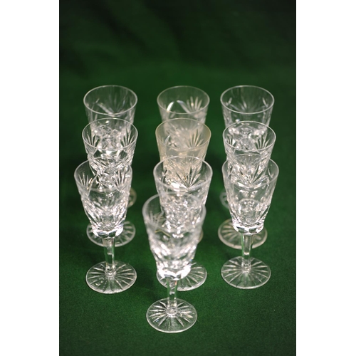 182 - 9 Waterford cut glass Sherry glasses