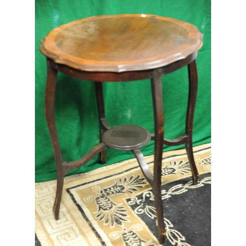 227 - Edwardian inlaid mahogany circular two-tier centre table (23
