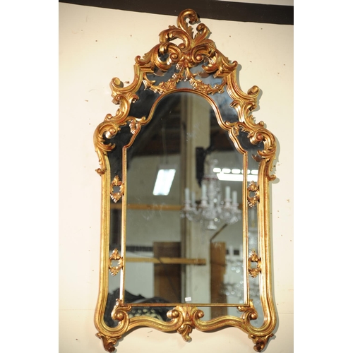 61 - Large gilt Rococo-style carved gilt wood Wall Mirror