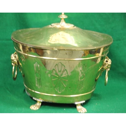 140 - Brass Coal Box with lid