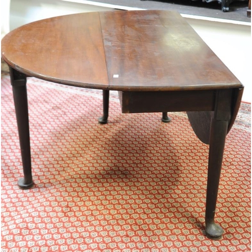 147 - Georgian Mahogany drop leaf gate leg Table on pad feet. (54