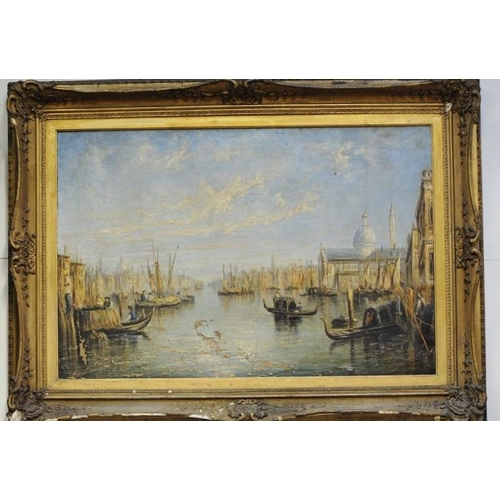 162 - Large gilt framed Oil on Canvas of Venice