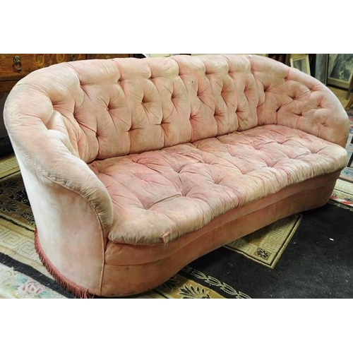 201 - Upholstered button backed Chesterfield Settee (7ft.10ins long)