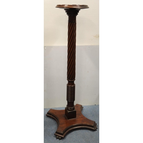 231 - Georgian Mahogany Torchiere on platform base with claw feet (50