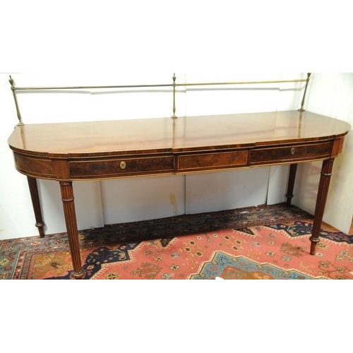 238 - Georgian inlaid Mahogany breakfront Serving Table/Sideboard fitted with centre drawer and two side d... 