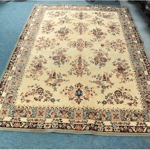 253 - Cream and Floral Rug  (7ft 8ins x 5ft. 7ins.)