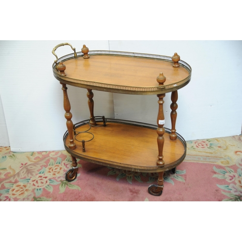 274 - Two tier Tea Trolley with brass gallery