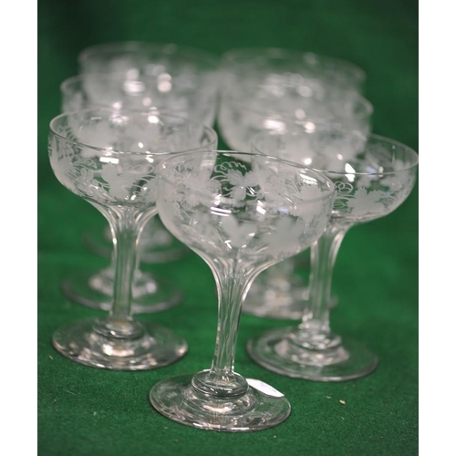 54 - 7 engraved Drinking Glasses