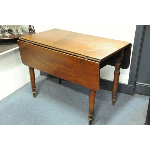 56 - Victorian Mahogany Drop Leaf Table on turned legs