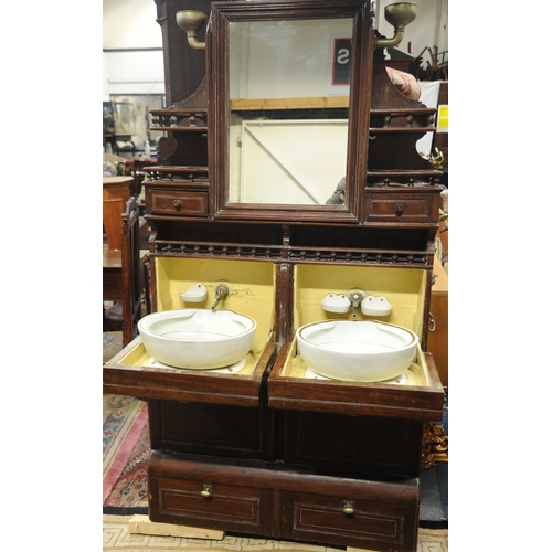 152 - Antique Mahogany Ships double Washstand from the State Bedroom of the White Star Line RMS Celtic (bu... 