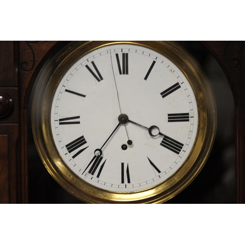 190 - Victorian Mahogany  Long Cased Clock with brass and ceramic dial and large Brass Pendulum