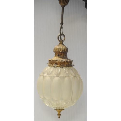 191 - Brass and Glass Hall Lantern.