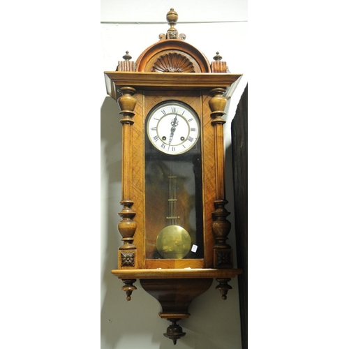 194 - Walnut Ceramic Dial Wall Clock.