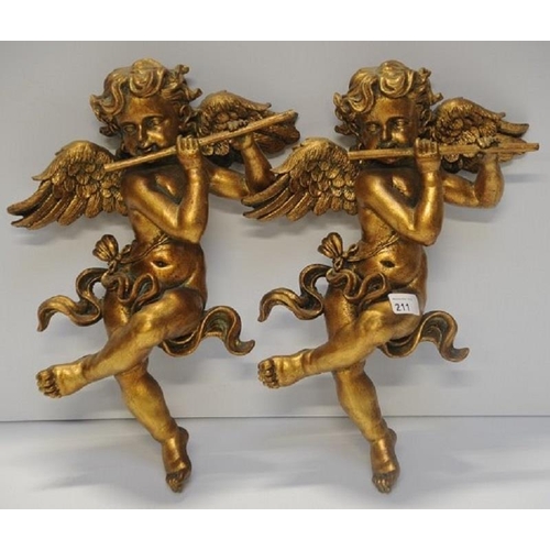 211 - Pair of Gilt Cherubs. (19