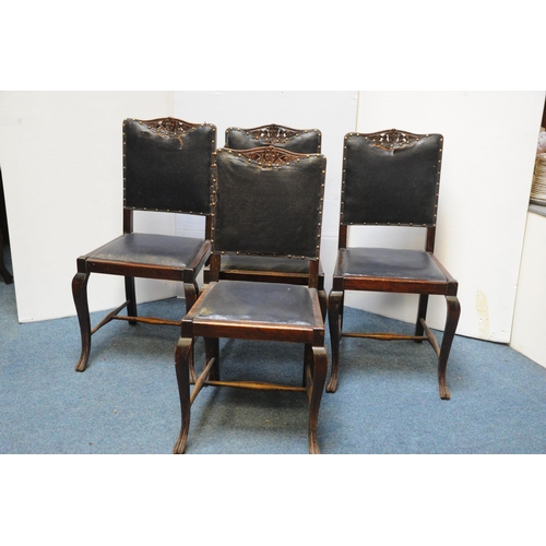 221 - Set of 4 leather upholstered matching Diningroom Chairs.