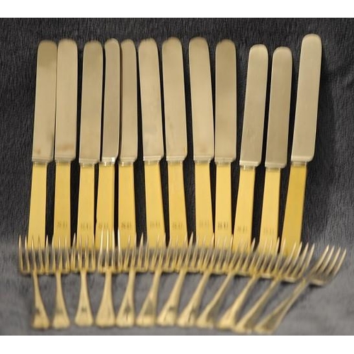 279 - 12 Bone Handled Dessert Knives and 12 separate Dessert Forks.