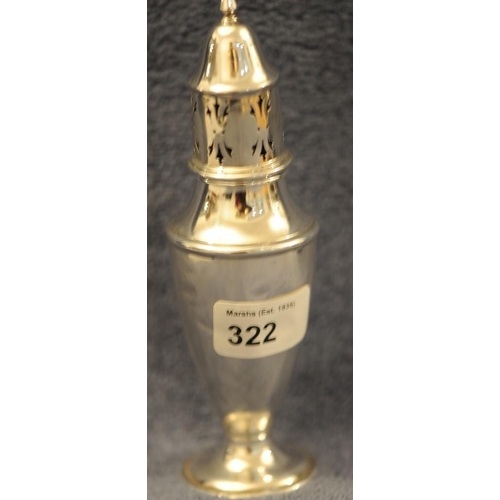 322 - Silver Sugar Caster -Birmingham 1963