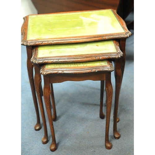 41 - Glass topped Nest of 3 Tables.