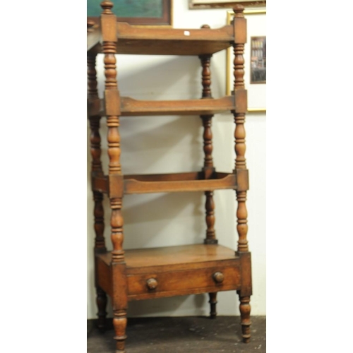 57 - Victorian Mahogany four tier Dumbwaiter on turned legs. (56