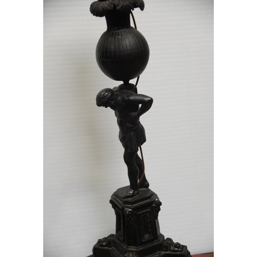 96 - Victorian Metal Lamp Figure of 