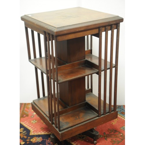 80 - Edwardian Walnut revolving Bookstand.