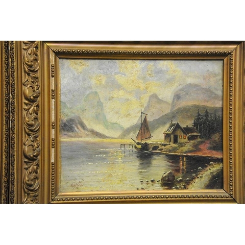 114 - Pair of Gilt framed Oil Paintings on Panels 