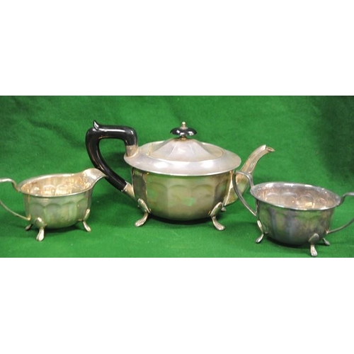 42 - Silver plated Sheffield three piece Tea Set