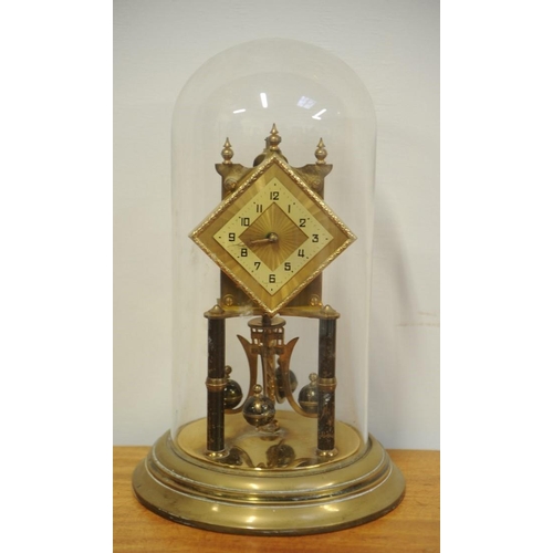 76 - Mantle Clock under glass Dome.