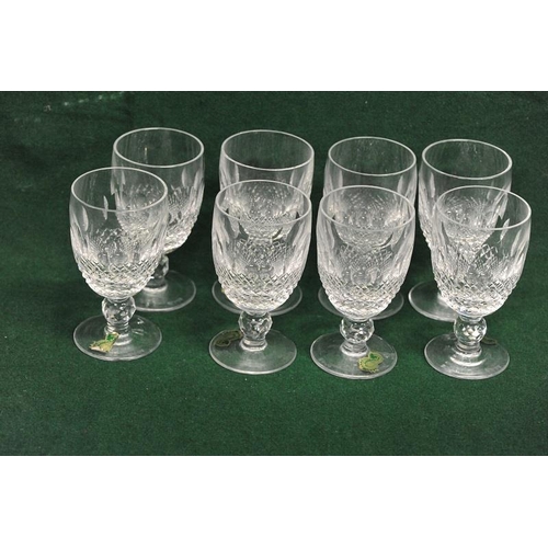 107 - Eight Waterford Cut Glass Wine Glasses.