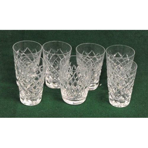 110 - Seven Waterford Cut Glass drinking Glasses (one odd)