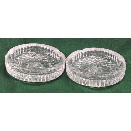 111 - Pair of Waterford Cut Glass Ash Trays.