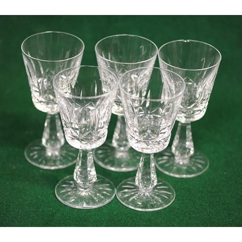 116 - Five Waterford Cut Glass Sherry Glasses