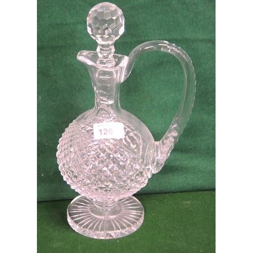 126 - Waterford Cut Glass Claret Jug with Stopper