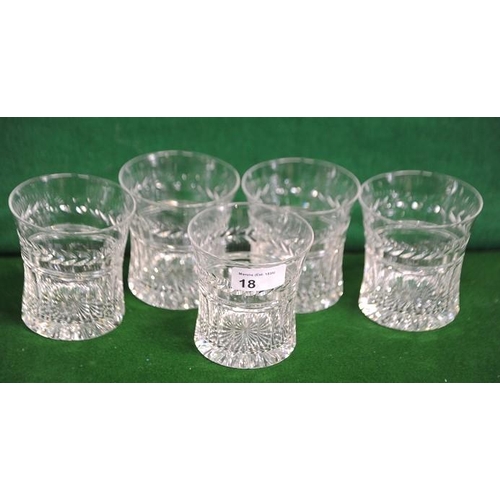 18 - 5 Glass Whiskey Tumblers