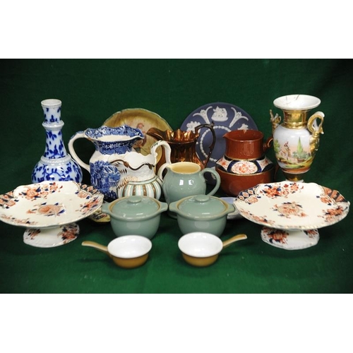 24 - Collection of Denby China Ware, China Jugs and two Table Comports in Box