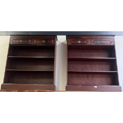 250 - Pair of floor three tier Bookshelves fitted with drawers