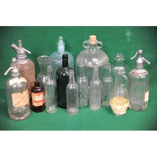 4 - Box of various Glass Bottles including Syphons, Franciscan Well and John Daly, Cork, Bottles.