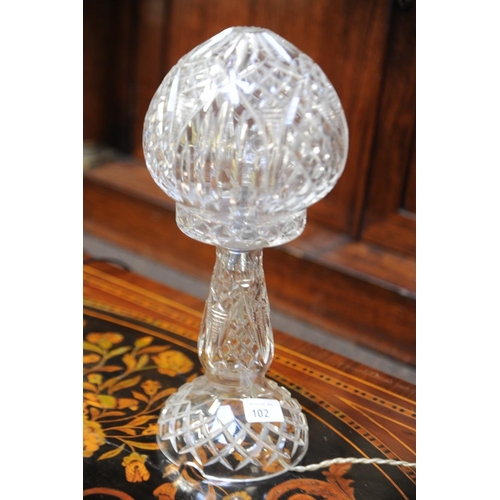 102 - Cut Glass Table Lamp (probably Waterford   (38cm High)