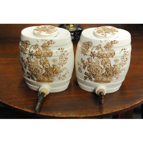 65 - Pair of China Wine Barrells with taps.