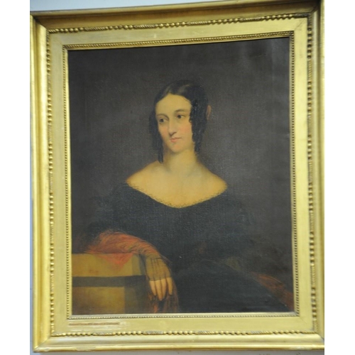 99 - Large Gilt framed Oil Painting Portrait of a Lady (Margaret Gillio 1803 - 1845-wife of  D. W. Fraser... 